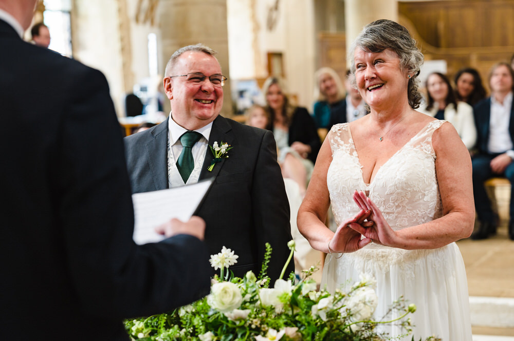 bride and groom saying their vows at Oakham castle